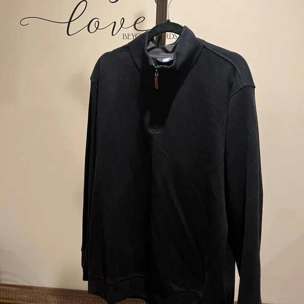 BUNDLE FOR$10 Lands' End Navy and Black Quarter-Zip Pullover - Picture 4 of 5